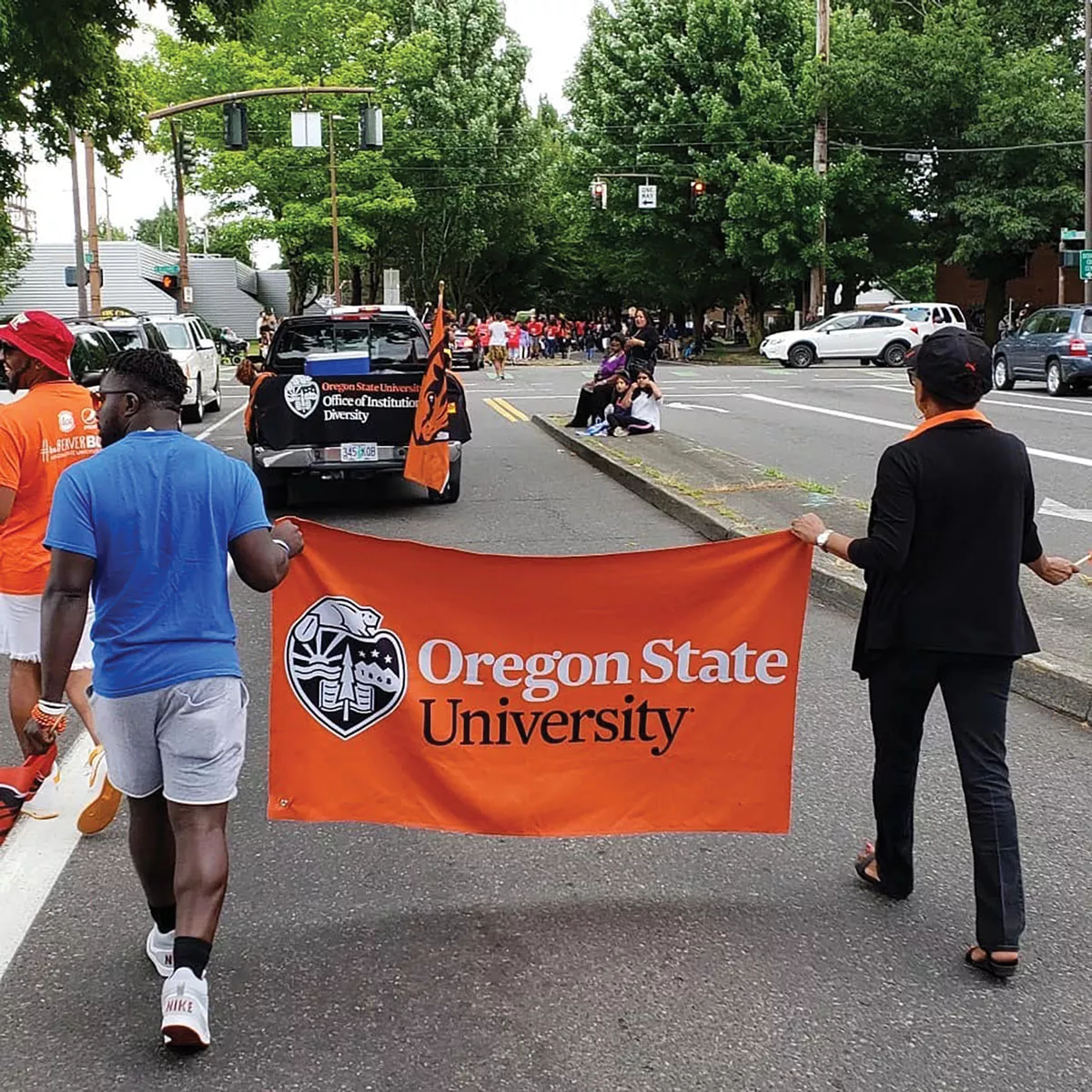 Oregon State participated in the Good in the Hood parade in Portland.