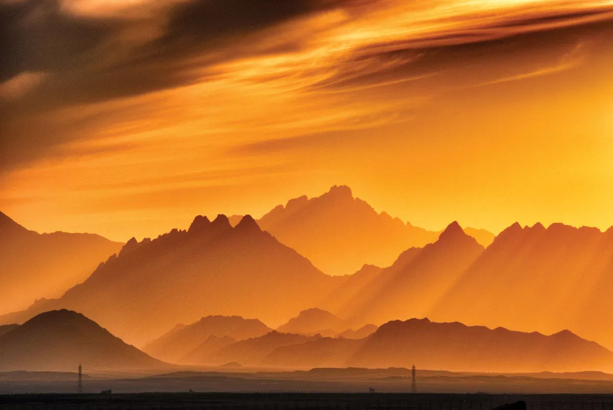 Dramatic sky and mountains